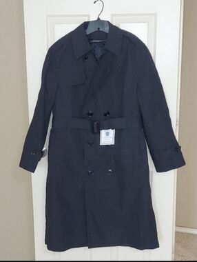 Garrison Collection Men's Military Double Breasted Trench Coat In Black SZ 40S